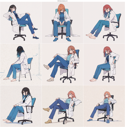 RIN Flanime Illustrious v3.0 - 白衣を表現するプロンプト、画像生成結果:画像9