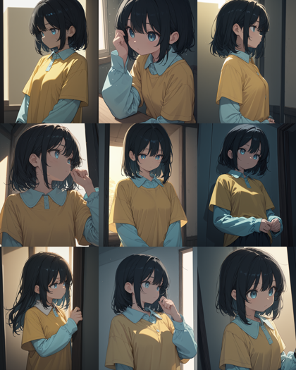 boleromix v8.15 - 長袖のシャツの上に半袖のシャツを着ているキャラクターを表現するプロンプト、画像生成結果:画像15