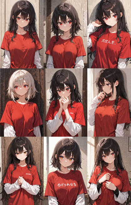 Nova Anime XL v13.0 - 長袖のシャツの上に半袖のシャツを着ているキャラクターを表現するプロンプト、画像生成結果:画像2