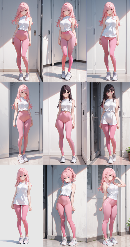 Akium Lumen ILL base v3 - レギンス (脚にフィットする伸縮素材のボトムス) を表現するプロンプト、画像生成結果:画像6