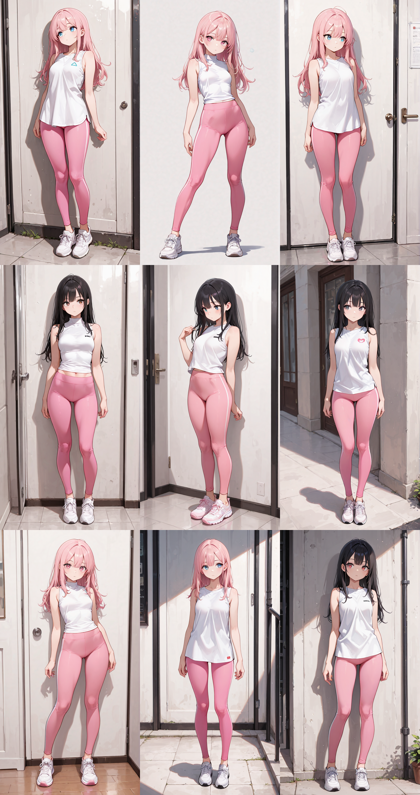 Nova Anime XL v17.0 - レギンス (脚にフィットする伸縮素材のボトムス) を表現するプロンプト、画像生成結果:画像2