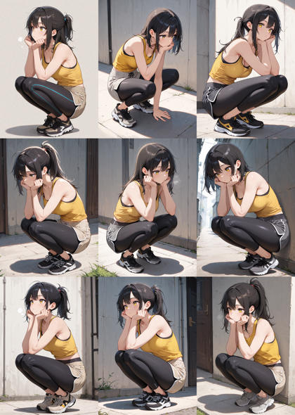 Nova Anime XL v17.0 - レギンス (脚にフィットする伸縮素材のボトムス) を表現するプロンプト、画像生成結果:画像12