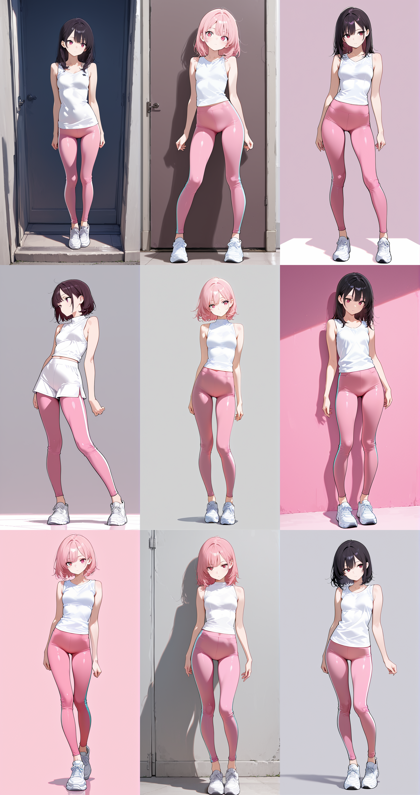 Raehoshi illust XL v9.1 - レギンス (脚にフィットする伸縮素材のボトムス) を表現するプロンプト、画像生成結果:画像4