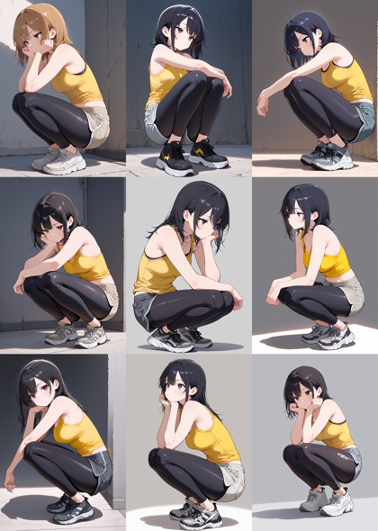 Raehoshi illust XL v9.1 - レギンス (脚にフィットする伸縮素材のボトムス) を表現するプロンプト、画像生成結果:画像14