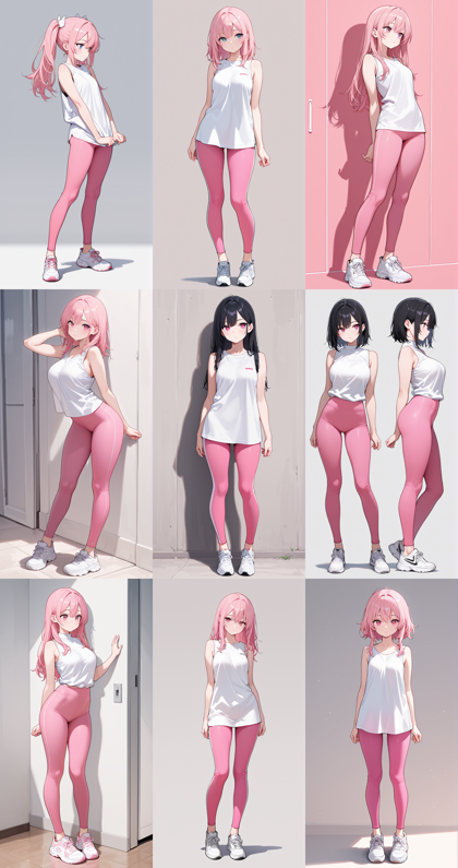 REED_XXX_illustrious_SDXL v11.0 - レギンス (脚にフィットする伸縮素材のボトムス) を表現するプロンプト、画像生成結果:画像5