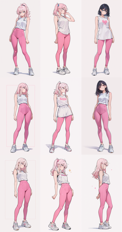 Tratto-Nero Holbein - レギンス (脚にフィットする伸縮素材のボトムス) を表現するプロンプト、画像生成結果:画像10