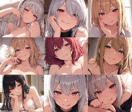 Hakushi Mix v1.3 - 舌なめずりを表現するプロンプト、画像生成結果:画像4