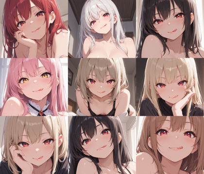 HDA Rainbow Illus Mix v1.3 - 舌なめずりを表現するプロンプト、画像生成結果:画像6