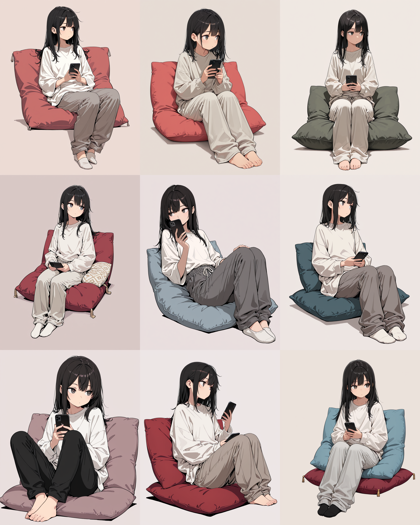 AlcAI - AnimeHaven Awakening - v30 - 本来の視線とは別の方向を向いているポーズを作成するプロンプト、画像生成結果:画像5