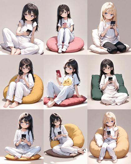 Hassaku XL v3.2 - 本来の視線とは別の方向を向いているポーズを作成するプロンプト、画像生成結果:画像3