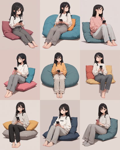 HDA Another Rainbow v1.0 - 本来の視線とは別の方向を向いているポーズを作成するプロンプト、画像生成結果:画像9