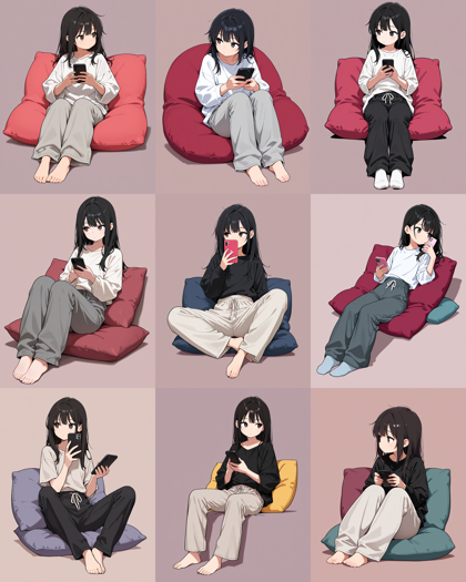 Ikastrious v21.0 - 本来の視線とは別の方向を向いているポーズを作成するプロンプト、画像生成結果:画像8