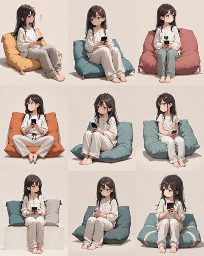 Nova Anime XL v16.0 - 本来の視線とは別の方向を向いているポーズを作成するプロンプト、画像生成結果:画像2