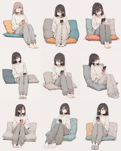 RIN Anim8Draw Illustrious v3.1 - 本来の視線とは別の方向を向いているポーズを作成するプロンプト、画像生成結果:画像12