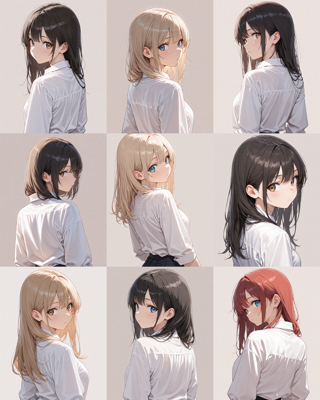 Nova Anime XL v8.0 - 振り向いているポーズを生成するプロンプト:画像3
