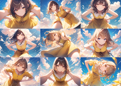 Animagine XL v4.0 opt - 上からのぞき込まれているシーンを表現するプロンプト、画像生成結果:画像13