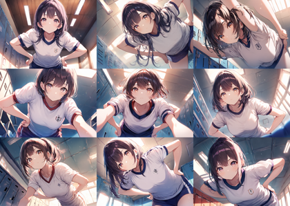 Animagine XL v4.0 opt - 上からのぞき込まれているシーンを表現するプロンプト、画像生成結果:画像19