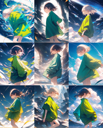 Animagine XL v4.0 opt - ゆとりのある服、ぶかぶかの服を表現するプロンプトと画像生成結果:画像5