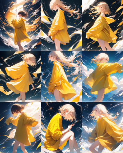 Animagine XL v4.0 opt - ゆとりのある服、ぶかぶかの服を表現するプロンプトと画像生成結果:画像9
