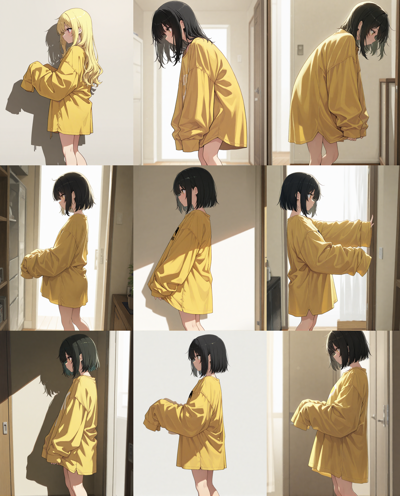 HakushiMix v1.3 - ゆとりのある服、ぶかぶかの服を表現するプロンプトと画像生成結果:画像12