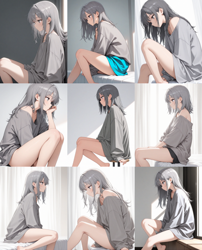 Nova Anime XL v9.0 - ゆとりのある服、ぶかぶかの服を表現するプロンプトと画像生成結果:画像3