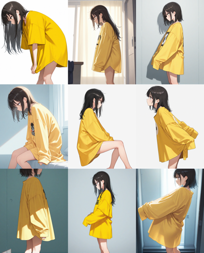 Nova Anime XL v9.0 - ゆとりのある服、ぶかぶかの服を表現するプロンプトと画像生成結果:画像11