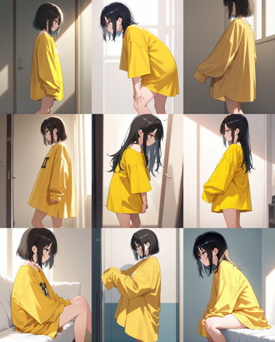 WAI-NSFW-Illustrious v14.0 - ゆとりのある服、ぶかぶかの服を表現するプロンプトと画像生成結果:画像10