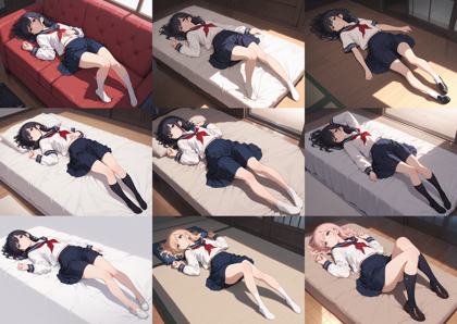 HDA_Rainbow_Illus_Mix_v1.3 - 寝そべる、横たわるポーズを表現するプロンプト、画像生成結果:画像6