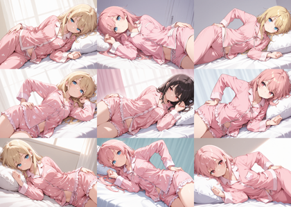 HDA Rainbow Illus Mix v1.3 - 寝そべる、横たわるポーズを表現するプロンプト、画像生成結果:画像12