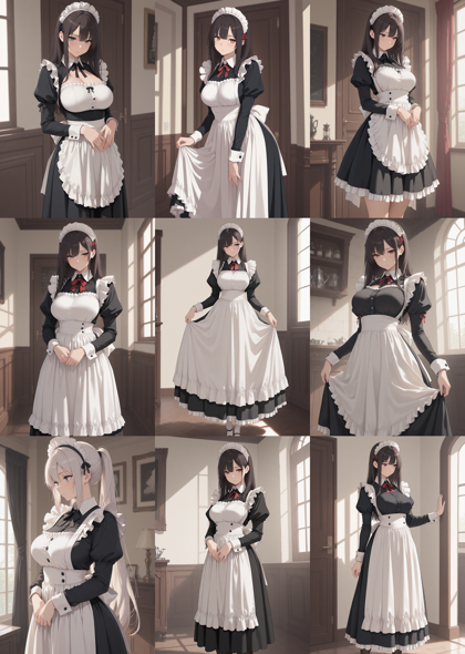 Diving-Illustrious Flat Anime Paradigm Shift v6.3 - メイド服を表現するプロンプト、画像生成結果:画像9