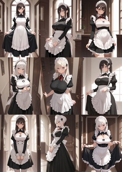 Prefect illustrious XL v7.0 - メイド服を表現するプロンプト、画像生成結果:画像3