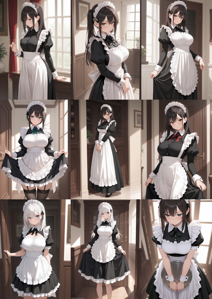 REED_XXX_illustrious_SDXL v11.0 - メイド服を表現するプロンプト、画像生成結果:画像7