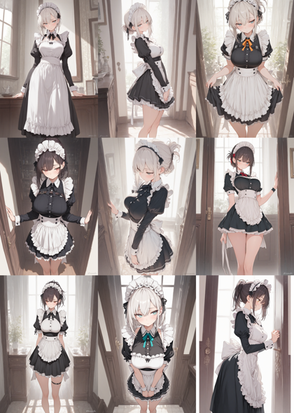 RIN Anim8Draw Illustrious v4.0a - メイド服を表現するプロンプト、画像生成結果:画像8