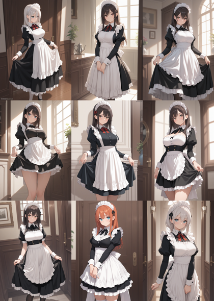 WAI-illustrious-SDXL v16.0 - メイド服を表現するプロンプト、画像生成結果:画像1