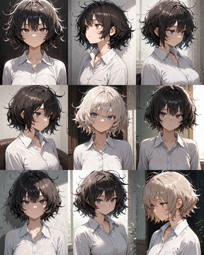 Nova Anime XL v12.5 - 寝癖、ぼさぼさ頭を表現するプロンプト、画像生成結果:画像2