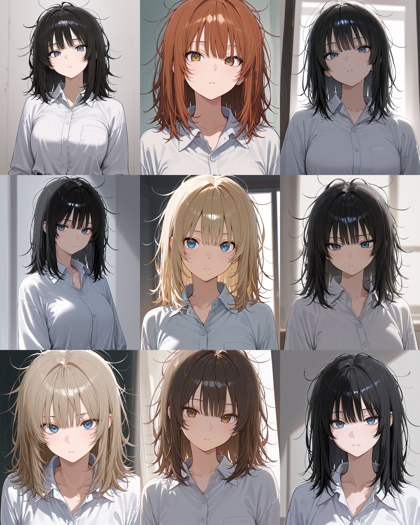 WAI-illustrious-SDXL v15.0 - 寝癖、ぼさぼさ頭を表現するプロンプト、画像生成結果:画像4