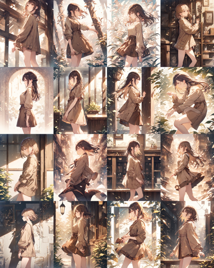 Animagine XL v4.0 - キャラクターの体の向き(正面、横向き、斜めから)を指定するプロンプト、画像生成結果:画像2