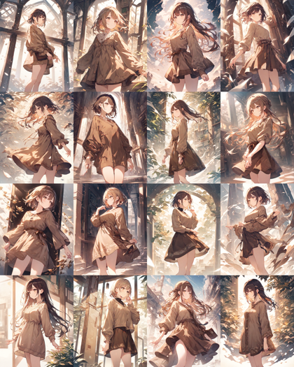 Animagine XL 4.0 opt - キャラクターの体の向き(正面、横向き、斜めから)を指定するプロンプト、画像生成結果:画像7