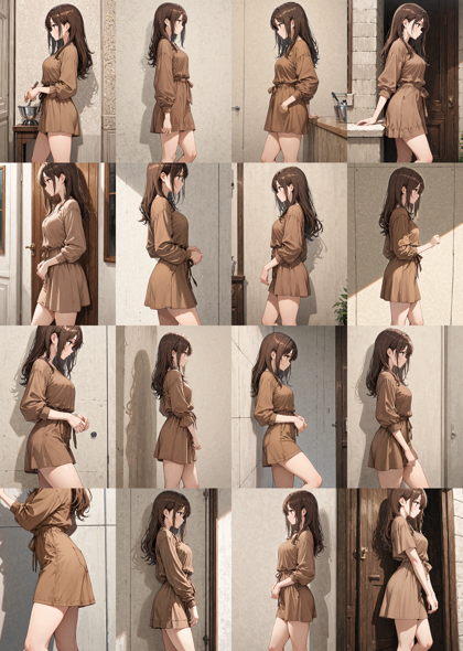 Nova Anime XL v12.5 - キャラクターの体の向き(正面、横向き、斜めから)を指定するプロンプト、画像生成結果:画像6