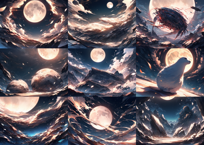 Animagine XL 4.0 opt - 満月、三日月、月を描画するプロンプト、画像生成結果:画像3