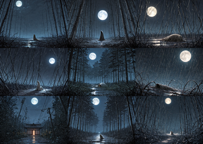 Nova Anime XL v13.0 - 満月、三日月、月を描画するプロンプト、画像生成結果:画像2