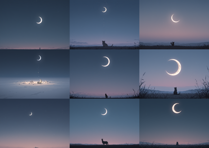 SteinIllustrious v16 - 満月、三日月、月を描画するプロンプト、画像生成結果:画像9