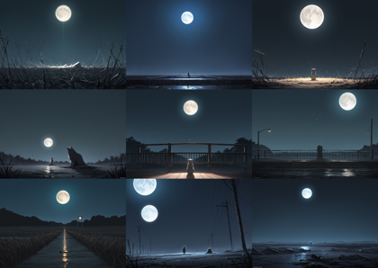 WAI-illustrious-SDXL v15.0 - 満月、三日月、月を描画するプロンプト、画像生成結果:画像1