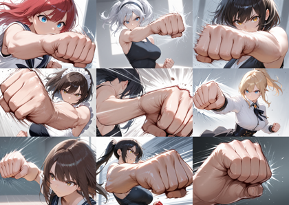 Hassaku XL v3.2 - 手足、体が動いている様子を表現、漫画的に表現するプロンプト:画像3