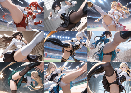 Hassaku XL v3.2 - 手足、体が動いている様子を表現、漫画的に表現するプロンプト:画像6