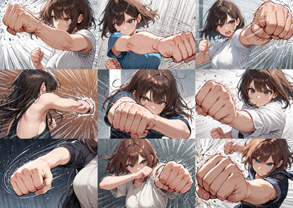 Nova Anime XL v13.0 - 手足、体が動いている様子を表現、漫画的に表現するプロンプト:画像2