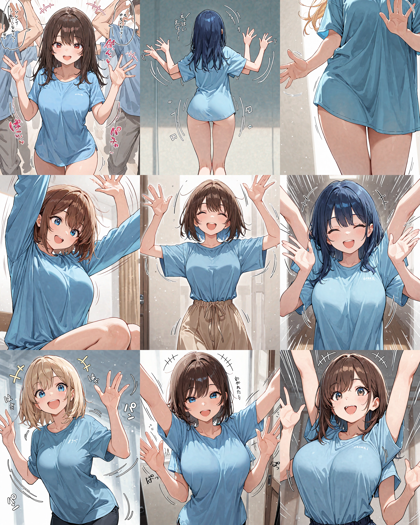 Nova Anime XL v13.0 - 手足、体が動いている様子を表現、漫画的に表現するプロンプト:画像8