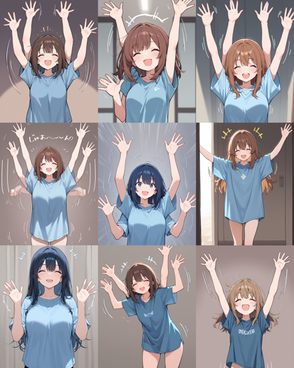 WAI-illustrious-SDXL v15.0 - 手足、体が動いている様子を表現、漫画的に表現するプロンプト:画像7