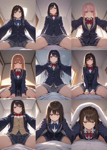 WAI-illustrious-SDXL v16.0 - 馬乗りになっているシーンを表現するプロンプト、画像生成結果:画像1