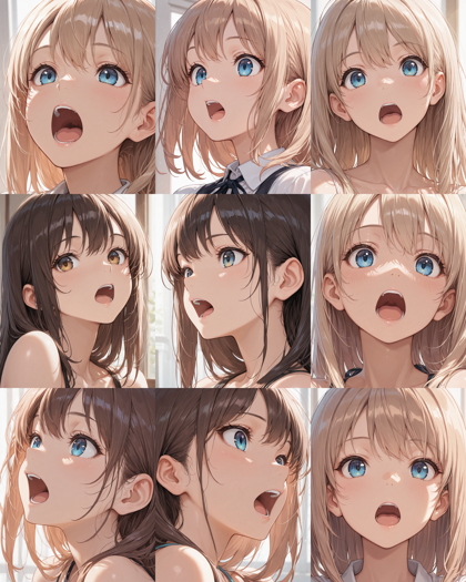 Nova Anime XL v15.0 - 開いた口、閉じた口を表現するプロンプト、画像生成結果:画像2